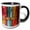 Black/White, variant on 3drose, India, State of Gujarat, Bhuj, Meghwal. Painted Door Abstract., 15oz Mug