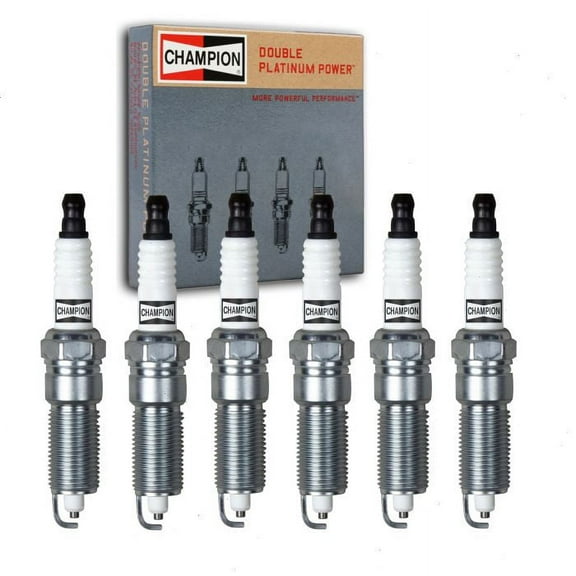 6 pc Champion 7440 Double Platinum Spark Plugs for RE14PLP5 Ignition Wire Secondary