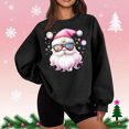 thumbnail image 2 of Lopecy-Sta Christmas Shirts for Women Christmas Gift for Women Santa Claus Graphic Crewneck Oversized Fleece Sweater Xmas Holiday Top, 2 of 5