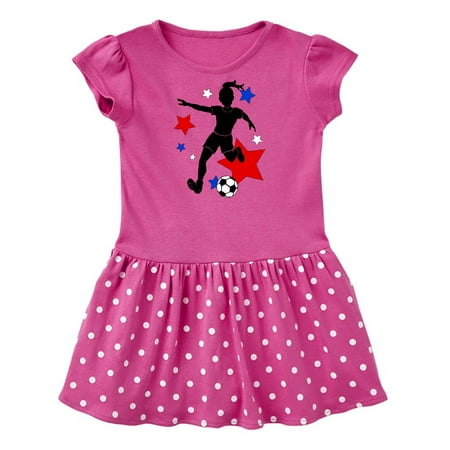 

Inktastic Girl Playing Soccer- Red White Blue Stars Gift Baby Girl Dress