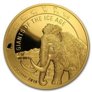 2019 Republic of Ghana 1 oz Gold Woolly Mammoth Proof