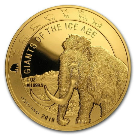 2019 Republic of Ghana 1 oz Gold Woolly Mammoth Proof