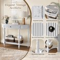 thumbnail image 2 of Atumcto Half Moon Console Table with Drawer and Shelf, Fluted Entryway Sofa Table with Roman Column Legs for Hallway and Living Room, White, 2 of 10