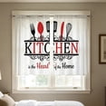 thumbnail image 4 of 2D Printed Kitchen Curtain Short Panel Set Of 2 Washable Polyester Fabric For Window Privacy Light Filtering Bedroom Bathroom Decor, 4 of 6