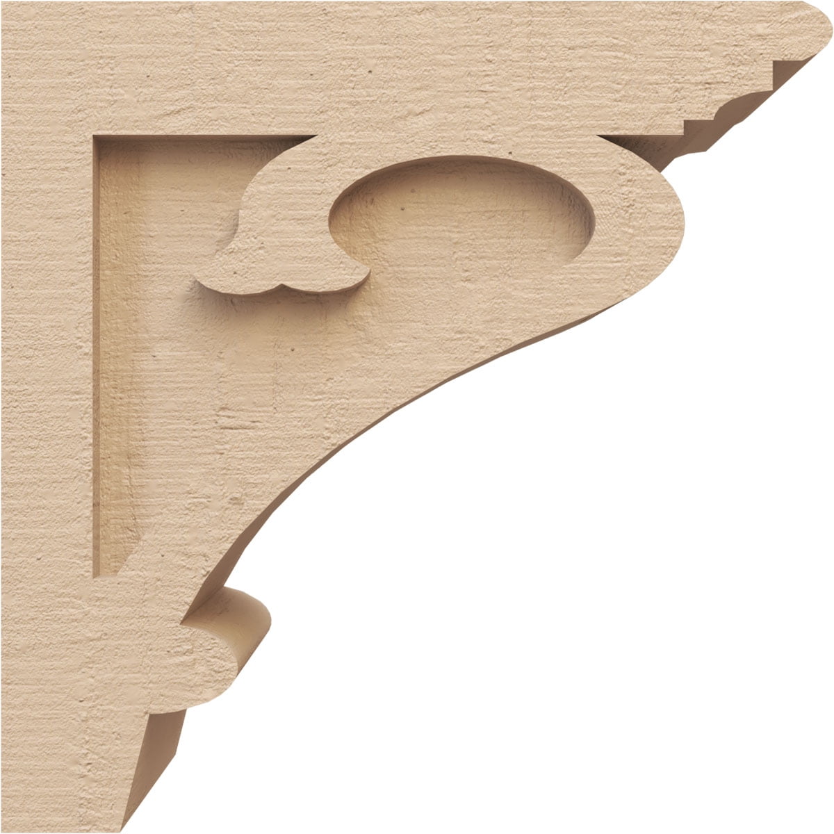 5"W x 10"D x 10"H Classic Mayflower Rough Cedar Woodgrain TimberThane Corbel, Primed Tan