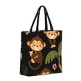 thumbnail image 2 of Sigee Monkeys Swinging from Palms Print Large Capacity Zippered Tote Bag - Durable, Stylish and Versatile for Everyday Use, 2 of 9