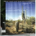 thumbnail image 4 of Ambesonne Landscape Shower Curtain, Cactus Spined Leaves, 69"Wx84"L, Blue Green, 4 of 5