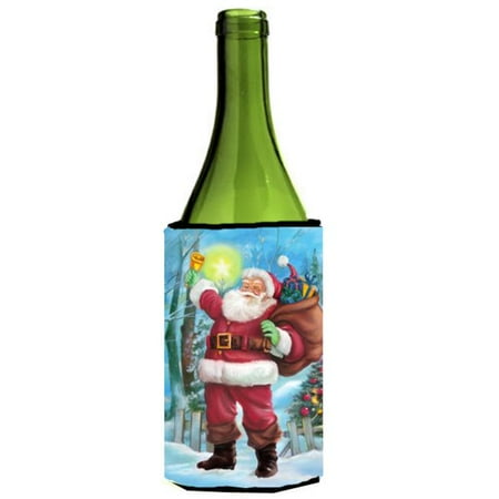 

Christmas Santa Rining the Bell Wine Bottle Can cooler Hugger