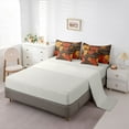 thumbnail image 5 of Feelyou Retro Cherry Blossoms Twin Bedding Sets 7-Piece, Tokyo Flower Floral Bedding Comforter Set, Fashion Stripes Waves Reversible Sheet Sets, Ultra Soft Bedroom Decor, 5 of 8