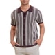 thumbnail image 1 of Polo de punto a rayas INSPIRE CHIC para hombres, camisetas de polo de manga corta con botones, jacquard, L marrón claro, 1 of 6