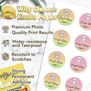 Koala Round Label Stickers 2 In, Printable Waterproof Circle Labels for Inkjet + Laser Printers 60 Labels for Soap, Jars, Canning, Matte Vinyl Sticker Paper