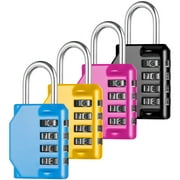 Taihexin 4Pcs 4 Digit Combination Locks, Outdoor Waterproof Padlock, Multifunctional Resettable Combination lock for Luggage Gym School Sports Locker Fence Toolbox