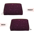 thumbnail image 3 of Easygdp Dark Purple Glitter Leather Makeup Bag Zipper Pouch Travel Cosmetic Organizer for Women and Girls, Make up Bag with Zipper, 3 of 8