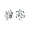 thumbnail image 2 of Bling Jewelry Womens Classic Snowflake Stud Earrings Polished Sterling Silver for Christmas Parties, 2 of 4