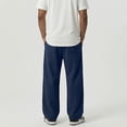 thumbnail image 7 of Jerdar Men's Textured Waist Sweatpants Drawstring Elastic Waist Wide-leg Pants, 7 of 7