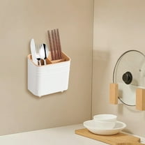 Commercial Stainless Steel Cutlery Organizer | Plastic Utensil Holder with Drain Holes | Knife Fork Straw Storage Bin for Kitchen Bar Restaurant Use