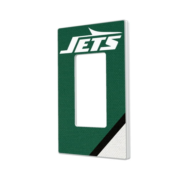 New York Jets Diagonal Stripe Single Rocker Light Switch Plate