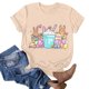 thumbnail image 4 of Blusas de Manga Corta para las Mujeres Divertida Impresión Cuello Redondo Camiseta Vintage, Blusas de Primavera para las Mujeres, 4 of 4