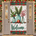 thumbnail image 4 of Festive Design Welcome Banner Decorative Seasonal Green Red Christmas Elements for Front Porch Holiday Decoration Indoor Outdoor, 4 of 9