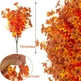 thumbnail image 2 of 16 Bundles Artificial Fall Flowers for Outdoors Fake Plants UV Resistant Plastic Plants Shrubs Bushes for Home Fall Front Door Porch Garden Autumn Decor (Fall Orange), 2 of 7