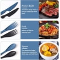 thumbnail image 3 of Reusable Utensils Set with Case - 2-Person Adult Portable Dark-Colored Cutlery Kit, Dishwasher Safe - Ideal for Camping, Travel & Kitchen Use, 3 of 6