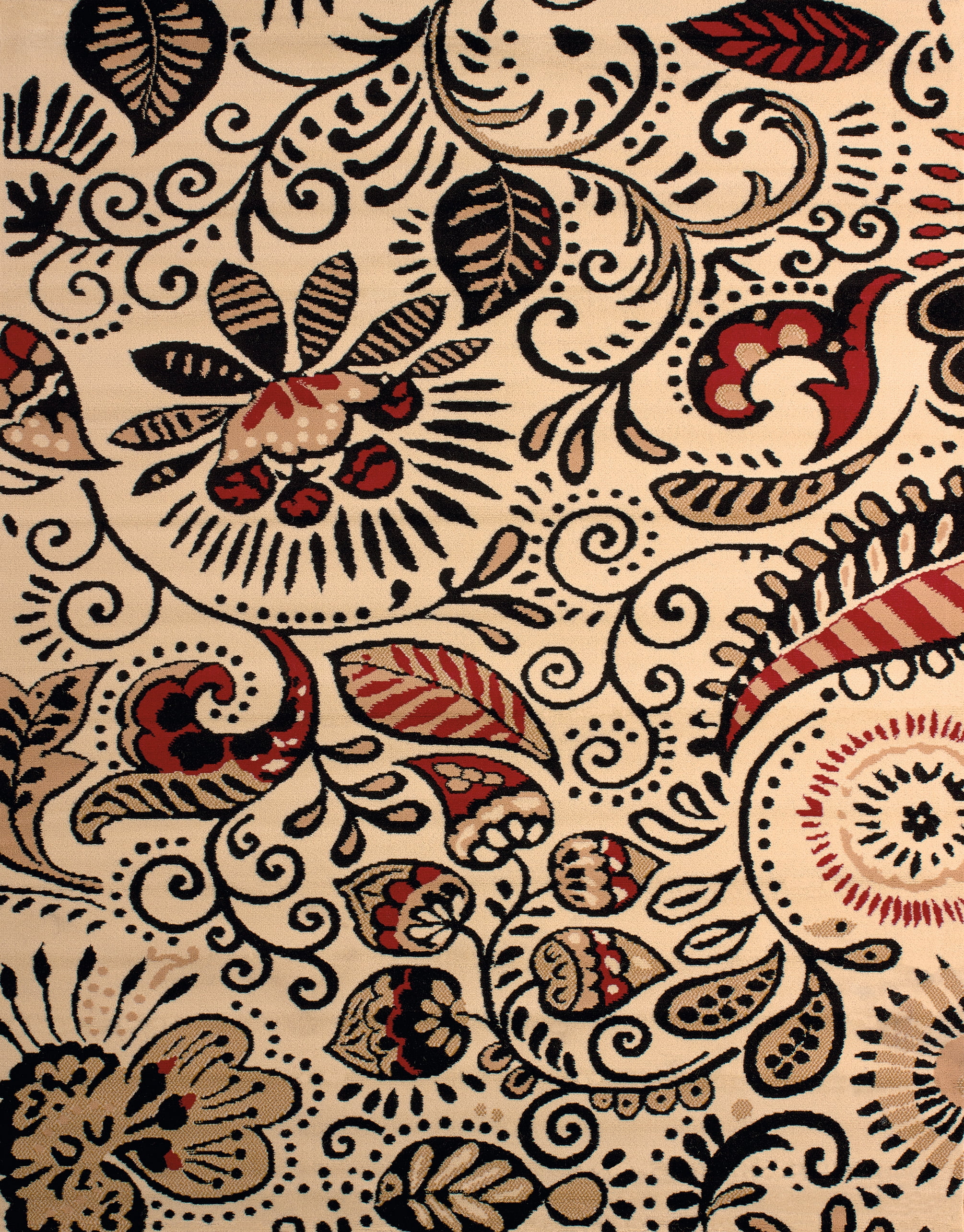 United Weavers Plaza Gina Runner Rug, Paisley Pattern, Ivory, 2'3 X 7'2"