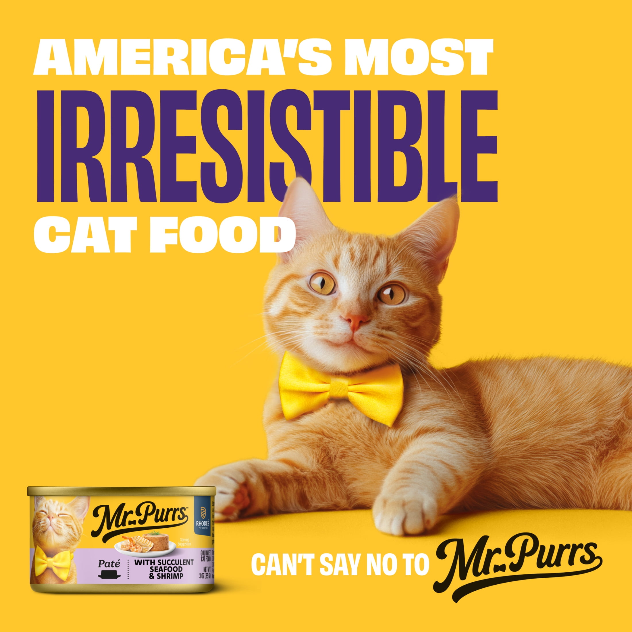 Mr Purrs Seafood Pate Wet Cat Food, 3 oz Can, Pack of 30