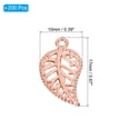 thumbnail image 2 of Uxcell Leaf Pendants, 200 Pack Metal Tree Leaf Beads Bulk Leaves Charm Mesh for Jewelry Making, Rose Gold, 2 of 5