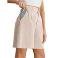 thumbnail image 3 of Airmenty Bermuda Shorts for Women Dressy Casual Elastic High Waisted Wide Leg Shorts for Summer with Pockets S-2XL, 3 of 8