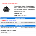 thumbnail image 2 of Transmission Mount - Compatible with 1994 - 1995 Mercedes-Benz E320 RWD 3.2L 6-Cylinder Naturally Aspirated GAS, 2 of 2