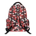 thumbnail image 2 of Chririnla Red, Gray & White Camouflage Pattern Lightweight Laptop Bookbag with Breathable Multi-Pocket Casual Daypack, Water Repellent 17 Inch Elementary School Bag for Daily Use Middle High School, 2 of 10