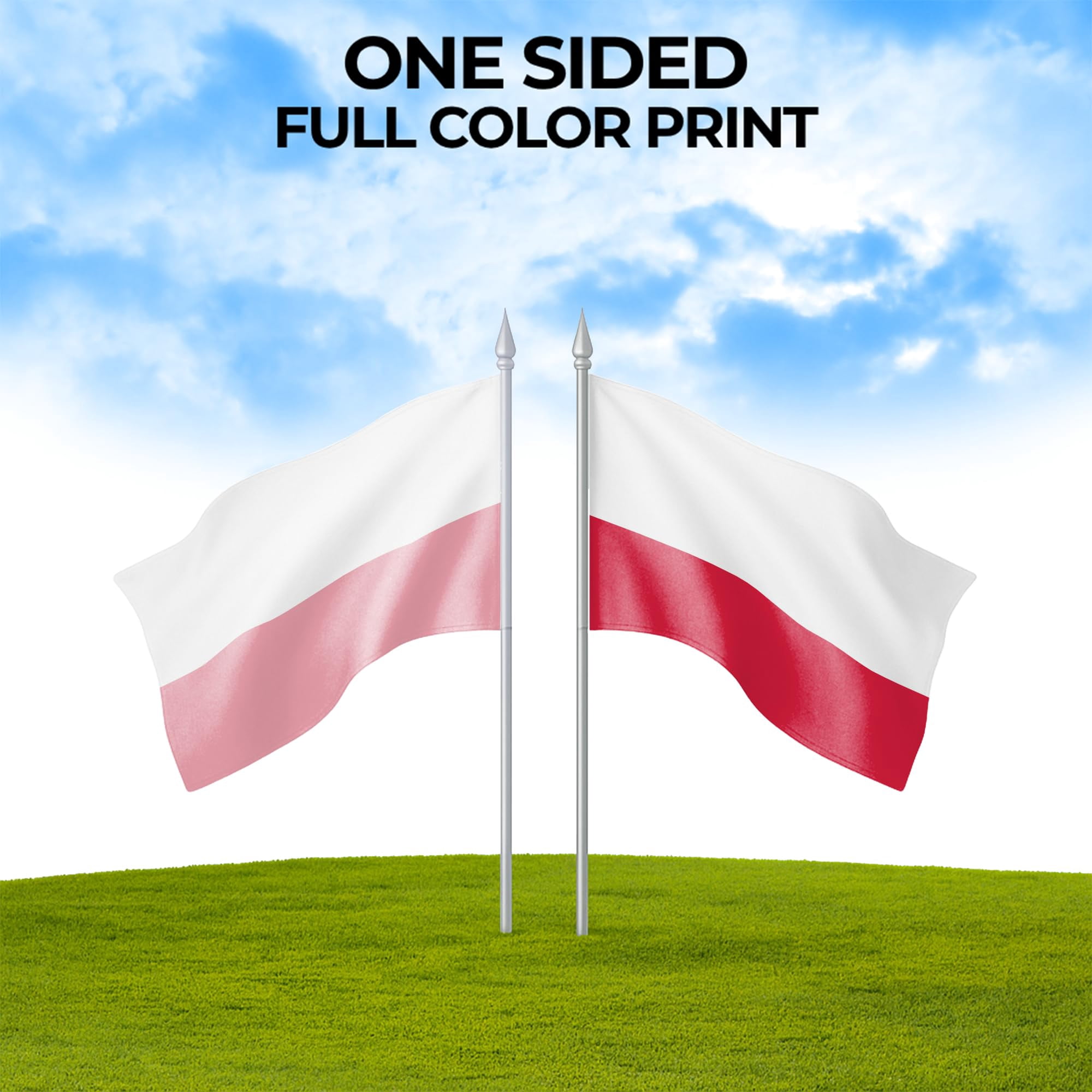 Poland Outdoor Flag (3x5ft) by DreamController - Durable, Fade-Resistant Polyester, Double-Stitched, Brass Grommets - HD Printed Eastern Europe Flag - Made in USA