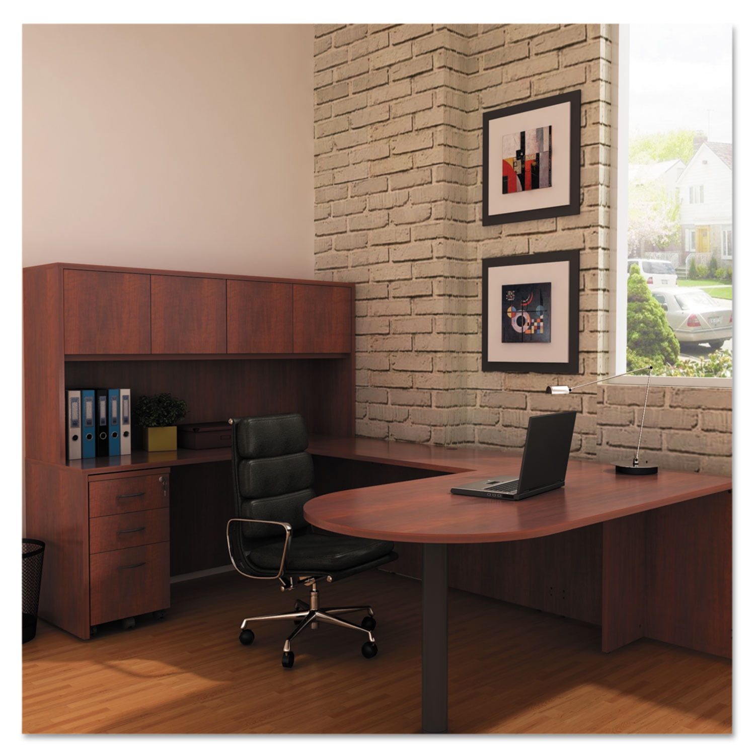 Alera 3 Drawers Vertical Lockable Filing Cabinet, Medium Cherry
