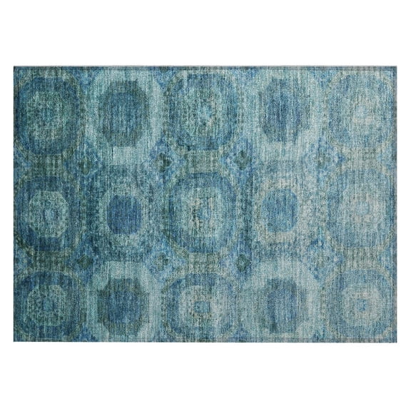 Dalyn Rugs Machine Washable Indoor/Outdoor Chantille Blue 1'8" x 2'6" Rug