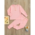 thumbnail image 3 of Wassery 2PCS Kids Girls Fall Pajamas Set Toddler Girls Boys Nightwear Long Sleeve Round Neck Tops Long Pants Sleepwear Loungewear Outfit Set 18M-6T, 3 of 8