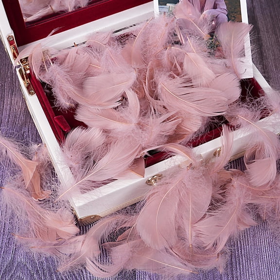 XmhyTop-A 100PCS Fake Goose Craft Feathers - Soft, Natural-Look Feathers for DIY Arts, Decor & Crafts-02 Pink
