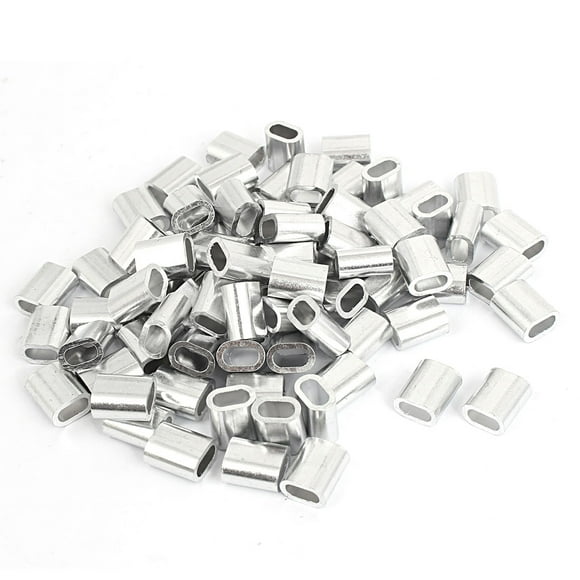 80 piezas de abrazaderas de aluminio ovaladas M4 para clip de engaste de cable de 4 mm