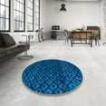 thumbnail image 3 of Ahgly Company Indoor Square Abstract Neon Blue Abstract Area Rugs, 5' Square, 3 of 6