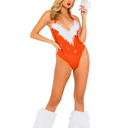 Sexy Halter Backless Wetlook Cosplay Bodysuit Womens Sleeveless Vinyl PVC Leather High Cut Rompers