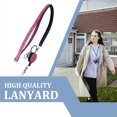 thumbnail image 3 of mmirethe Metal Women Neck Hanging Strap Portable Cute Glossy Round Solid Color Rhinestone Work Card Badge Key Holder Rope, 3 of 5