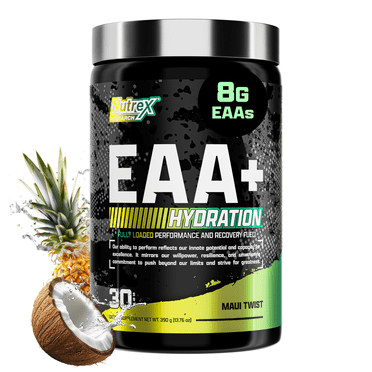 Nutrex Research EAA Hydration | EAAs   BCAA Powder | Muscle Recovery, Strength, Endurance | 8G Essential Amino Acids   Electrolytes | Maui Twist Flavor 30 Serving