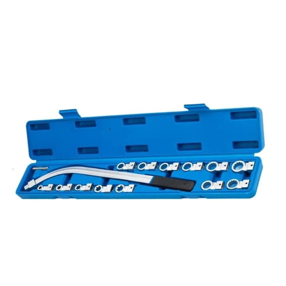 15PCS Automotive Belt Tensioner Tool Kit with 12 Point Adapters for Engine Timing Pulley Removal and Installation