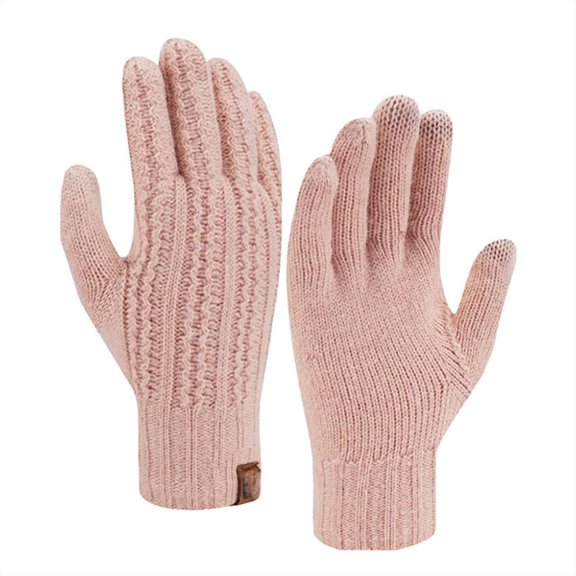 HJYCHN Winter Knitted Gloves for Men and Women with Thermal Warmth and Comfortable Design Gloves Pink One Size