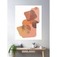 thumbnail image 2 of Mid Century Retro Abstract Shapes In Brown, Orange Tones And Old Pink Poster Wall Art, Modern Wall Decor For Living Room Bedroom, 16x24 UNFRAMED, 2 of 3