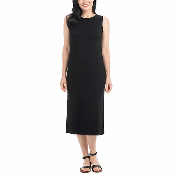 Hilary Radley Women Size Large Knit Sleeveless Midi Dress, Black