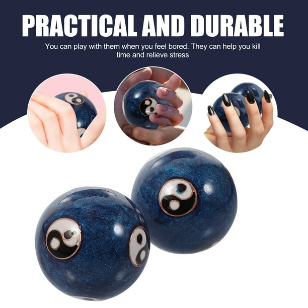 1 Set Enamel Chinese Tai Chi Pattern Balls Baoding Balls Exercise 