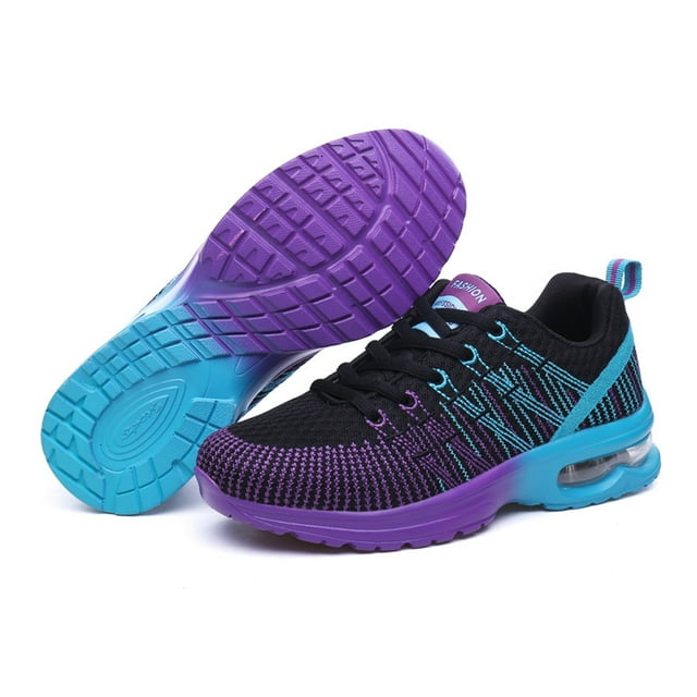 Chaussures de Course pour Femmes Fille en Maille Coussin d'Air Athlétiques Randonnée Tennis Confortables Légères Espadrilles à Lacets Semelles Chaussures 40