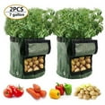 thumbnail image 1 of 2PCS 7 Gallon Potato Grow Bag Vegetables Planter Bags Planting Gardening Accessory with Handles and Access Flap., 1 of 8