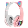 thumbnail image 4 of Auriculares Bluetooth con orejas de gato montados en la cabeza B39 Auriculares inalámbricos con orejas de gato adorables con luz LED intermitente, 4 of 5