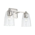 thumbnail image 1 of Capital Lighting A15 Laurent Polished Nickel 2-Light Clear Glass Vanity Light, 1 of 2